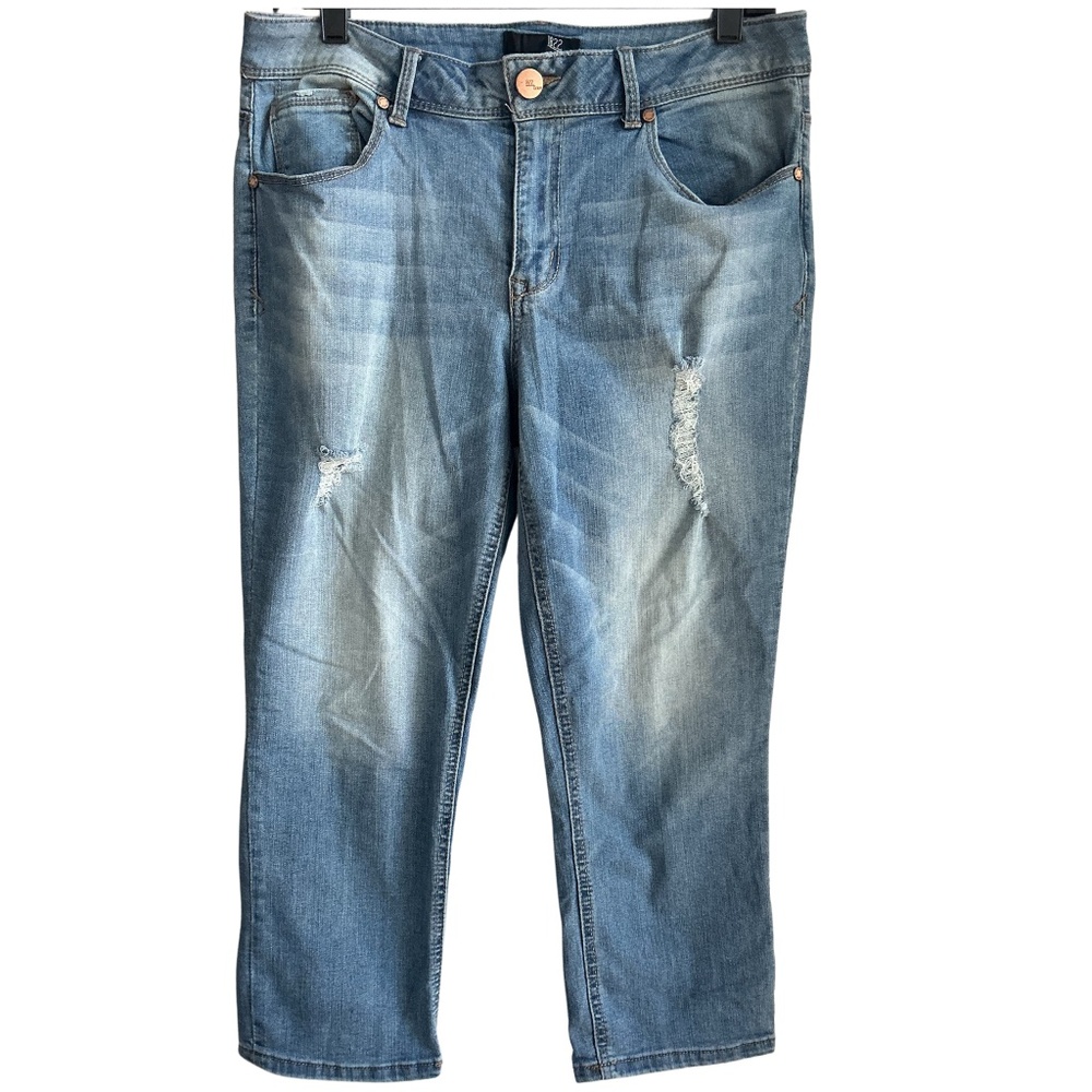 1812 DENIM Midrise Straight Distressed Jeans 33x22